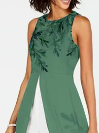 FLYTONN Casual Floral Crew Neck Jumpsuit