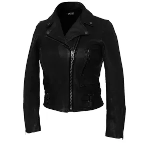 Frisco Motorcycle Easy Rider Womens Black Leather Jacket