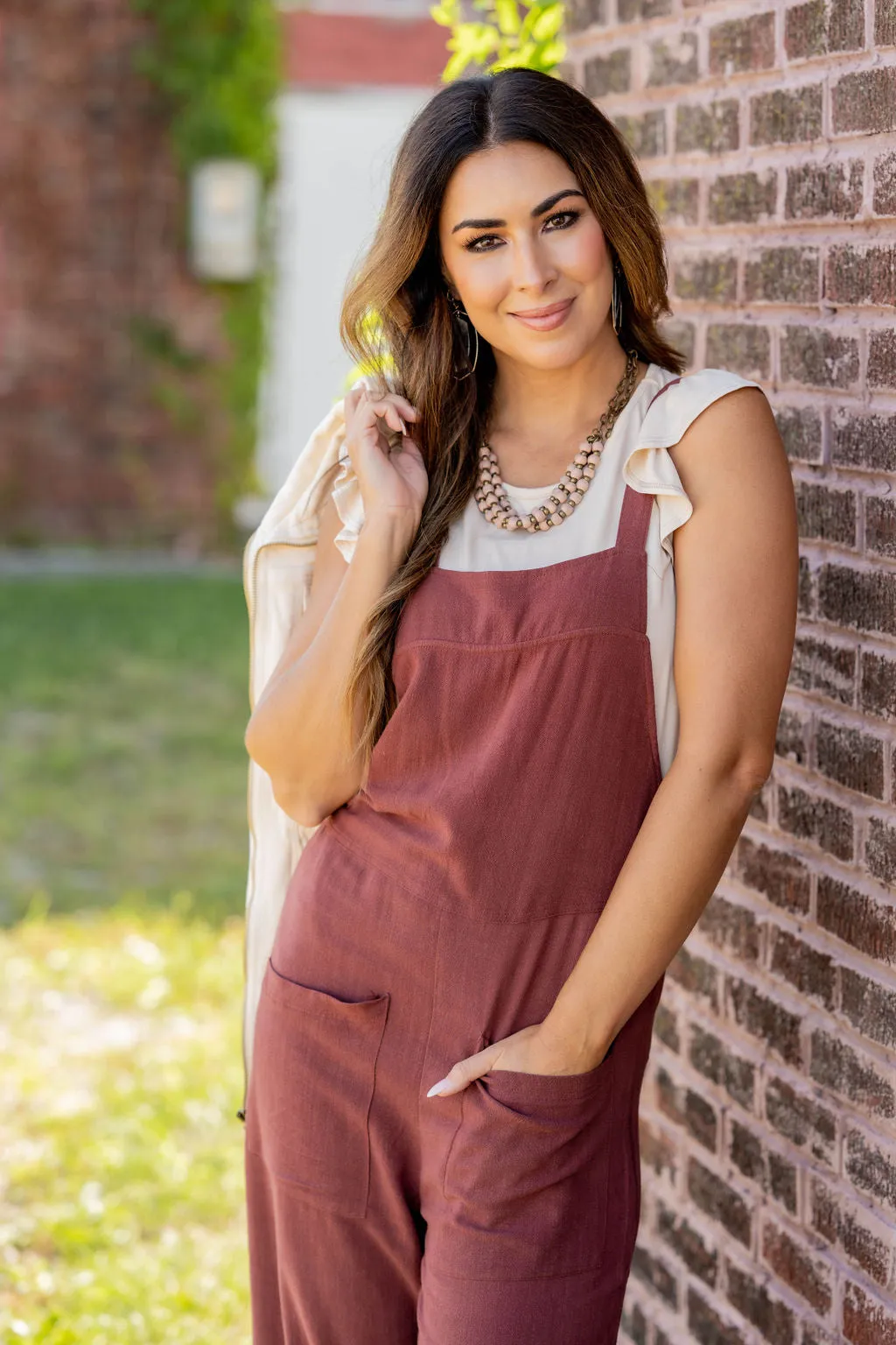 Front Pocket Tank Jumpsuit