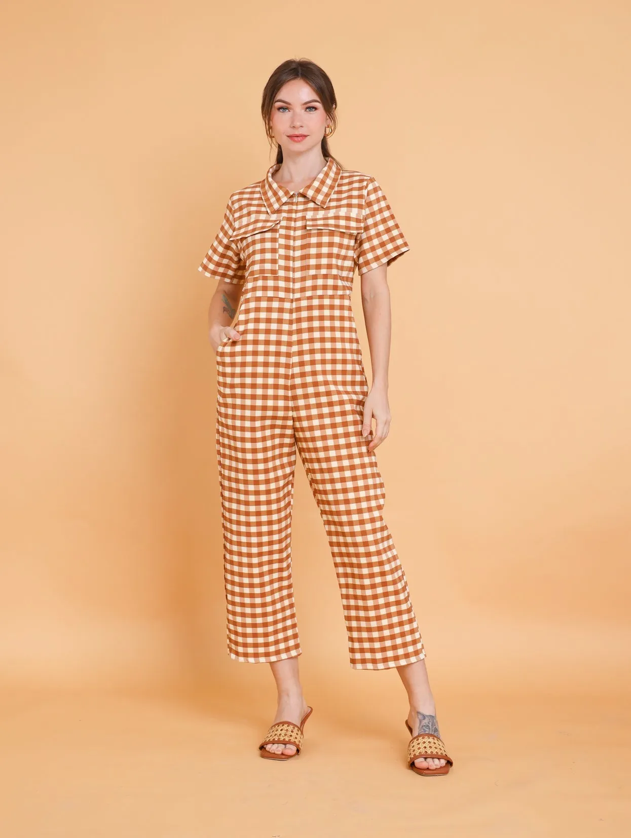 GET SPOTTED SHOP STOCKS Brown Collection: Idara Jumpsuit (LIMITED)