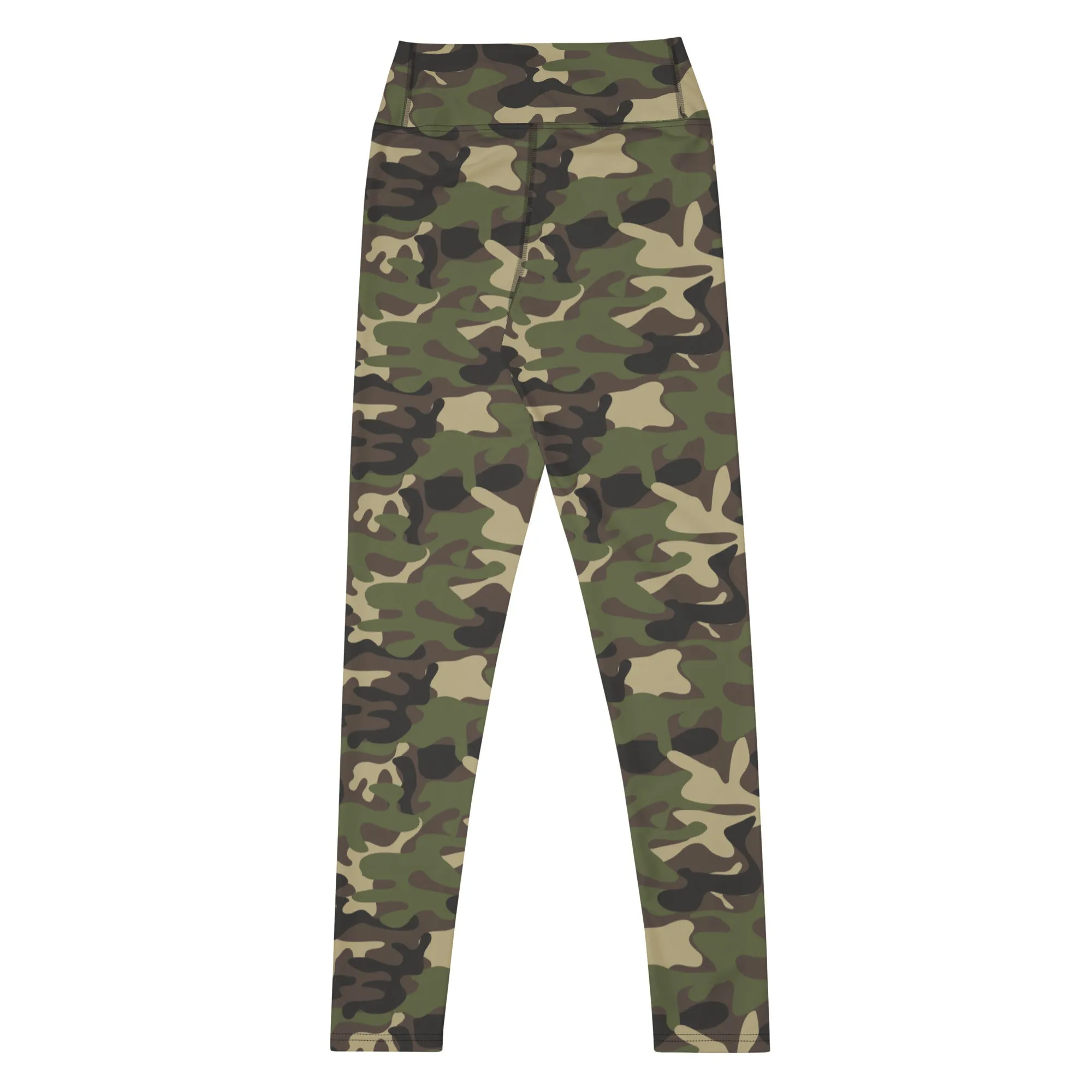 Green Camo Yoga Leggings Women, Army Camouflage High Waisted Pants Cute Printed Workout Running Gym Designer Tights