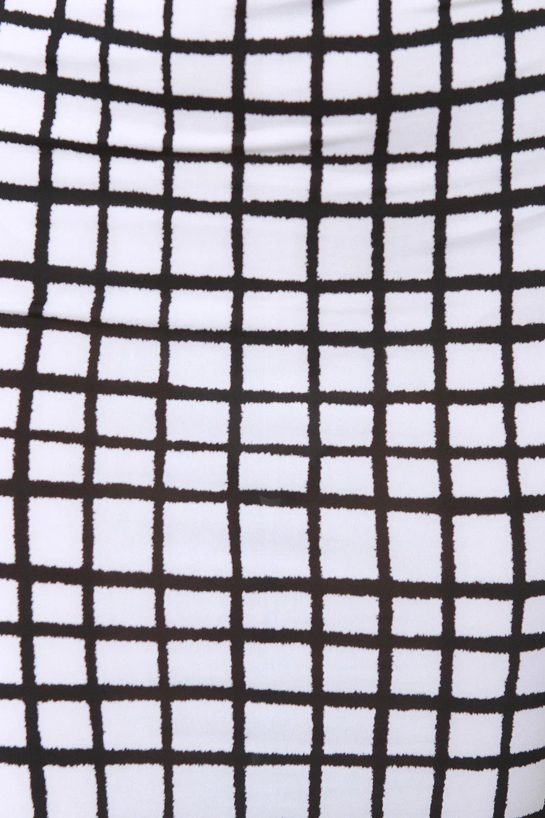 Grid Print Midi Skirt