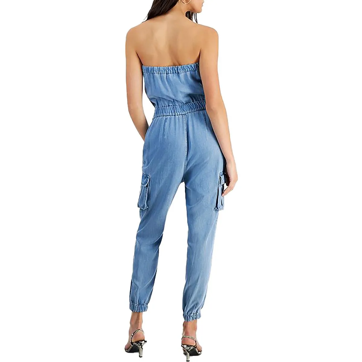 Guess Womens Lucia Denim Cargo Jumpsuit
