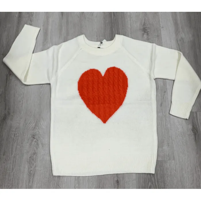 Heart Pullover Long Sleeve Sweater
