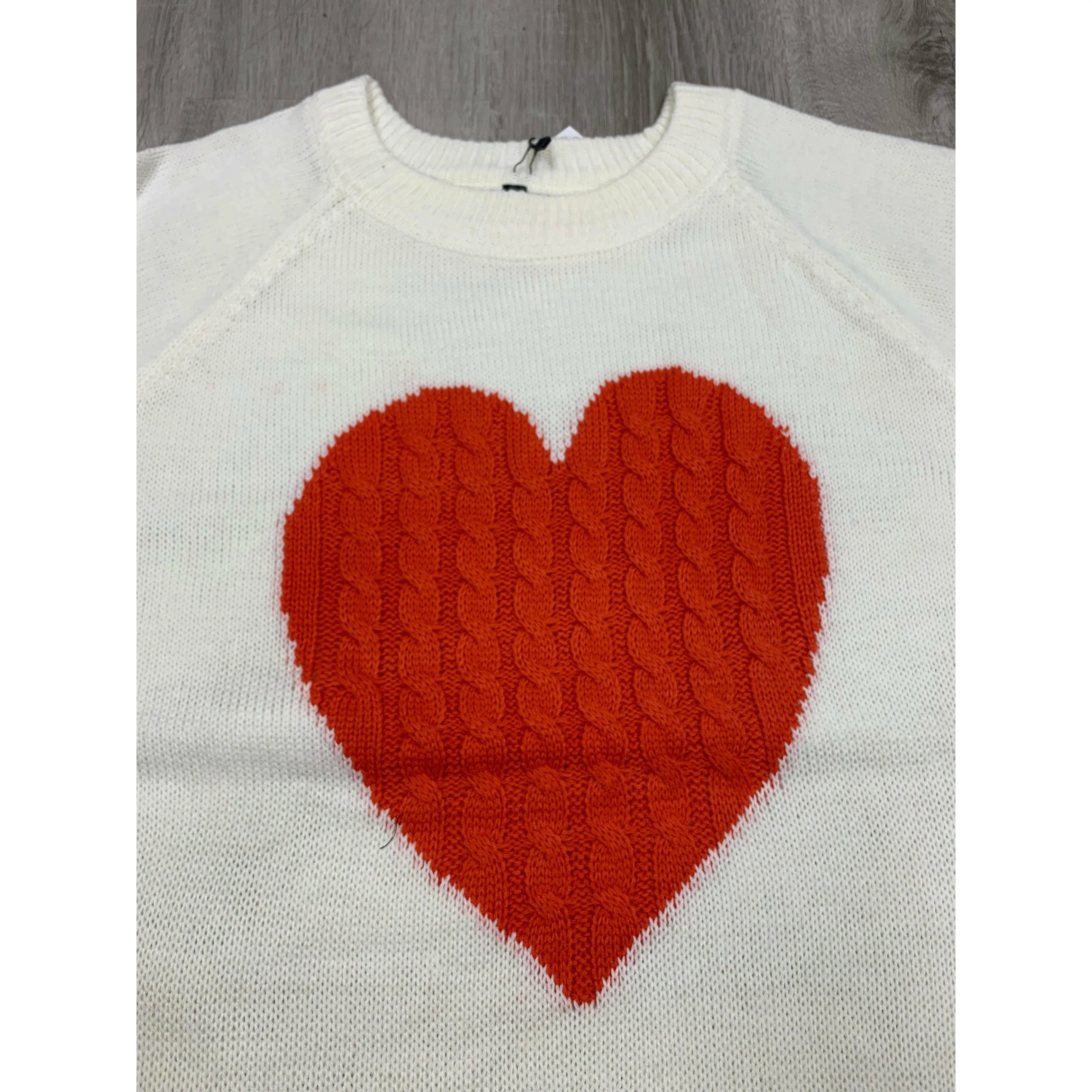 Heart Pullover Long Sleeve Sweater