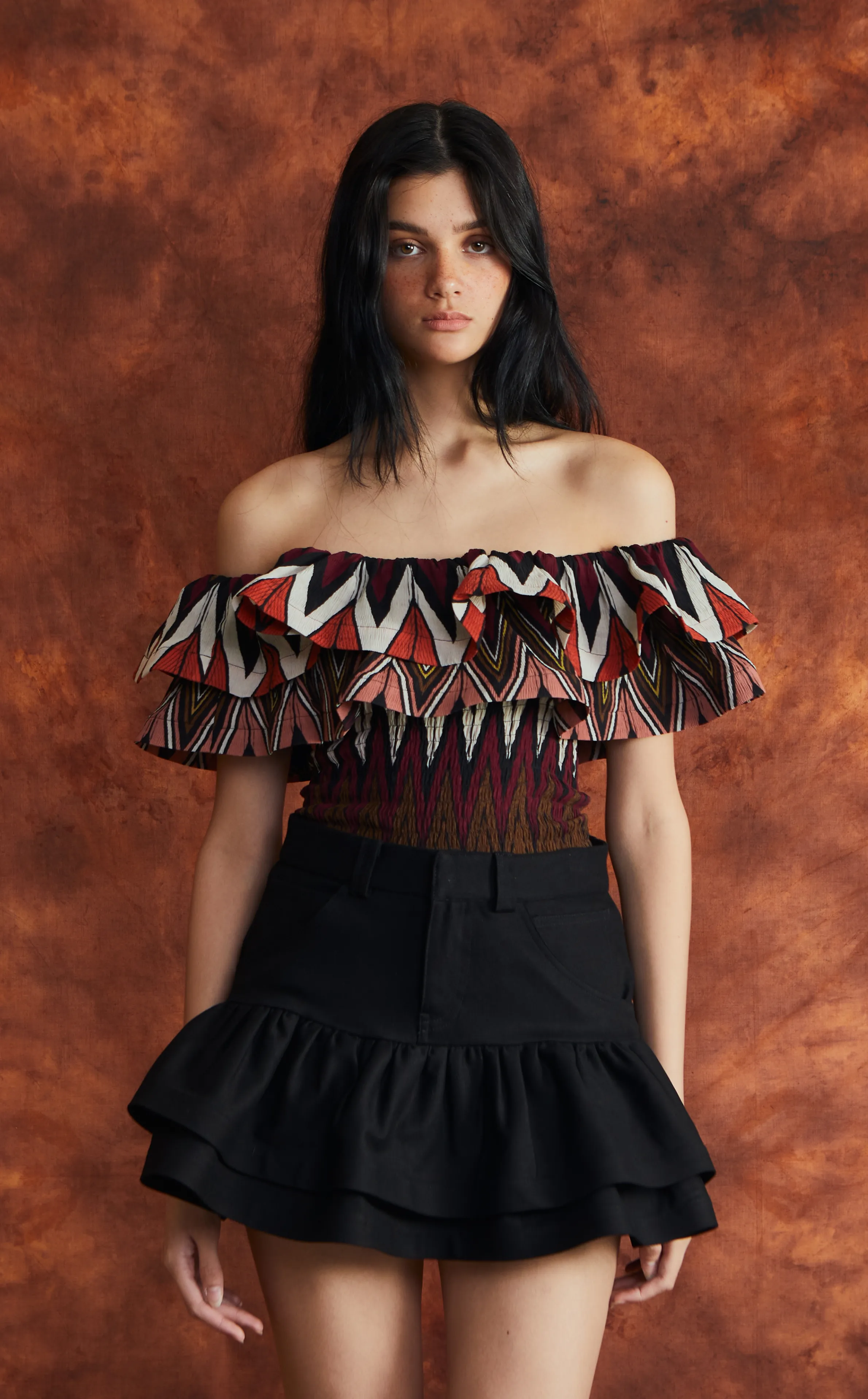 IBIZA TOP -  MULTI COLOR CHEVRON