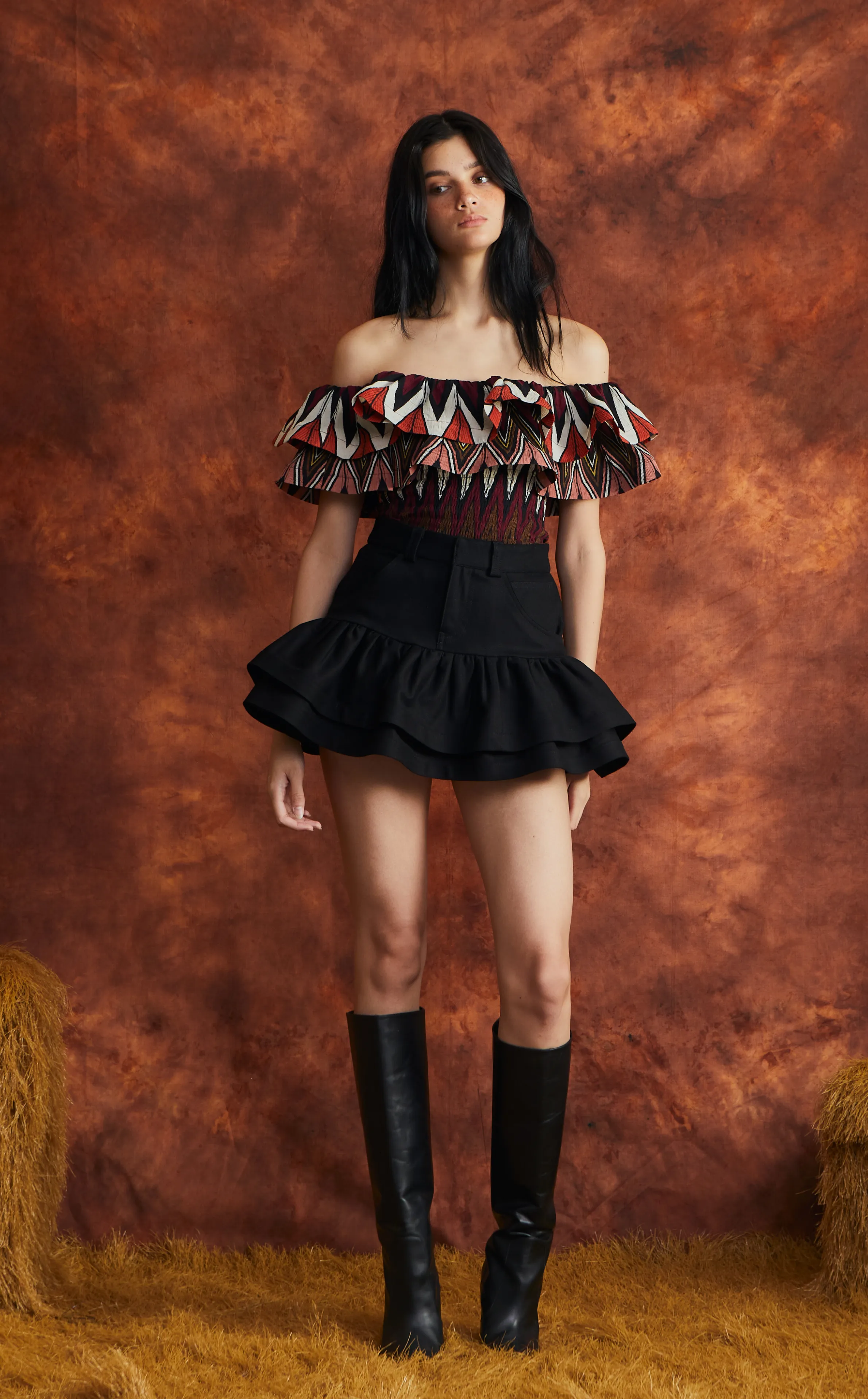 IBIZA TOP -  MULTI COLOR CHEVRON