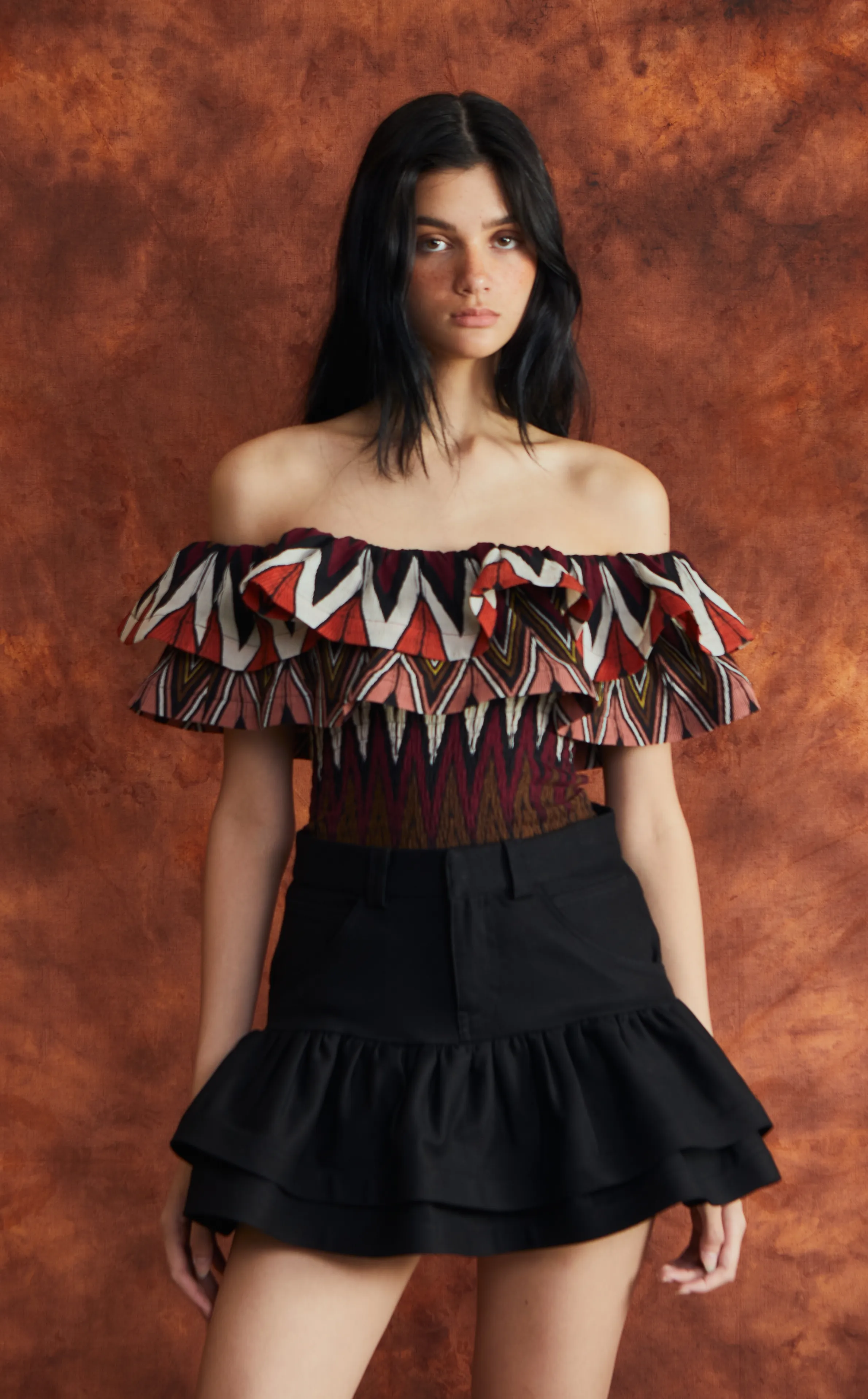 IBIZA TOP -  MULTI COLOR CHEVRON
