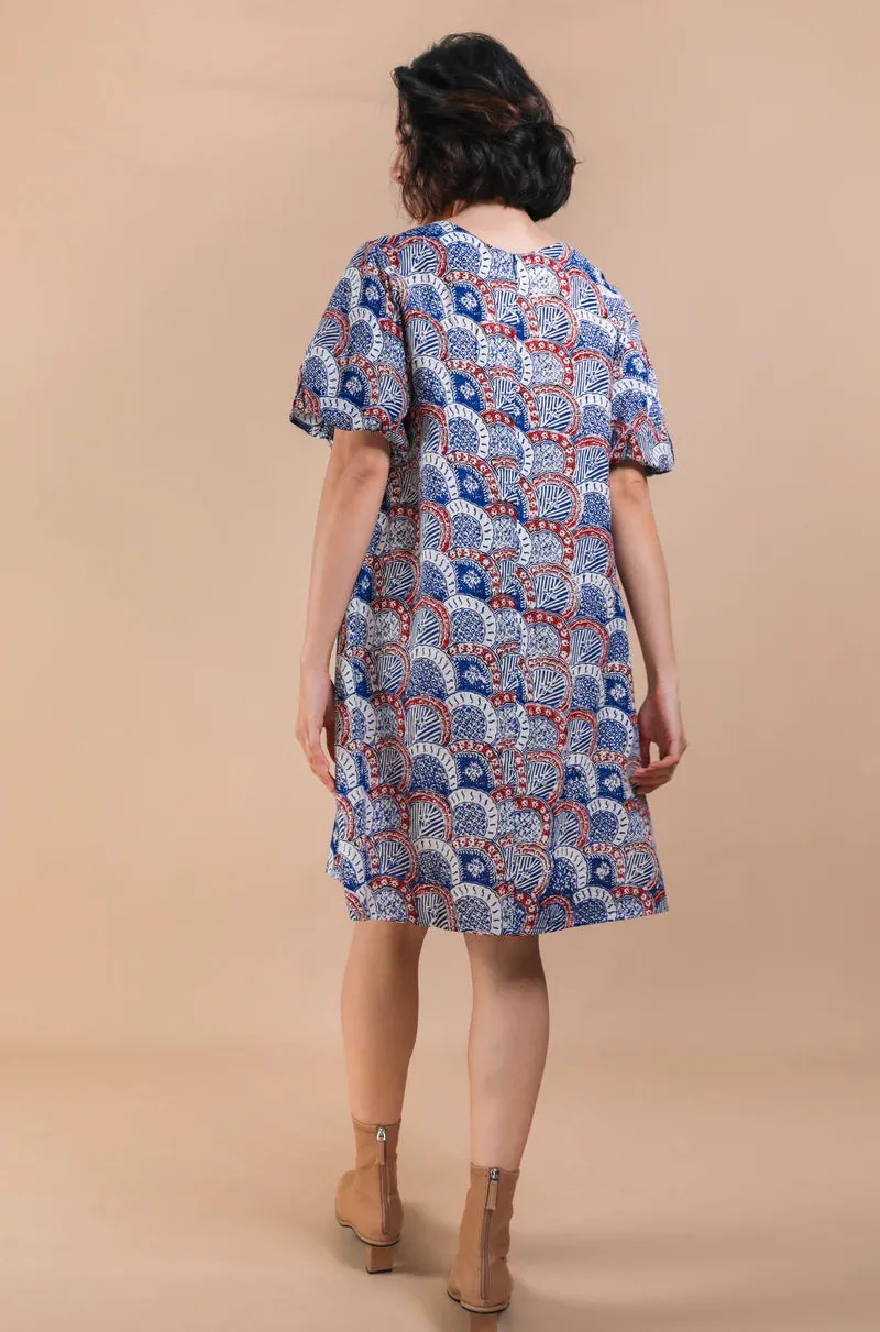 [IMPERFECT] LAYLA PUFF SLEEVE DRESS - SEA SCALLOPS