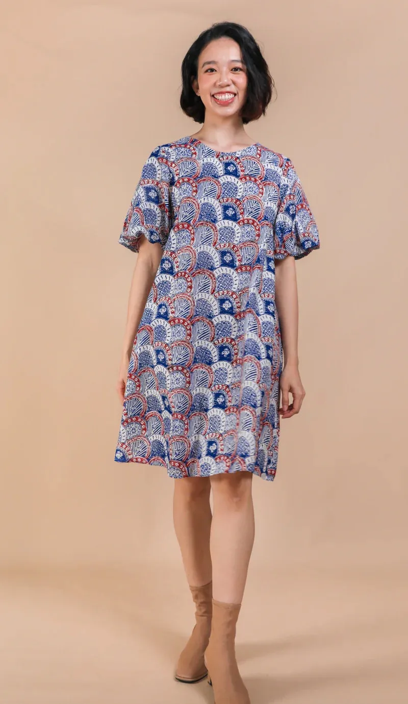 [IMPERFECT] LAYLA PUFF SLEEVE DRESS - SEA SCALLOPS