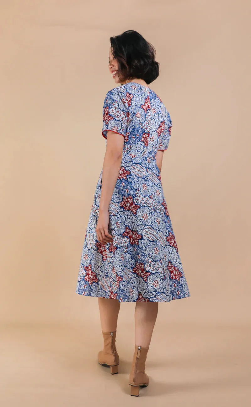 [IMPERFECT] STELLA MIDI DRESS - BLUE ISLAND