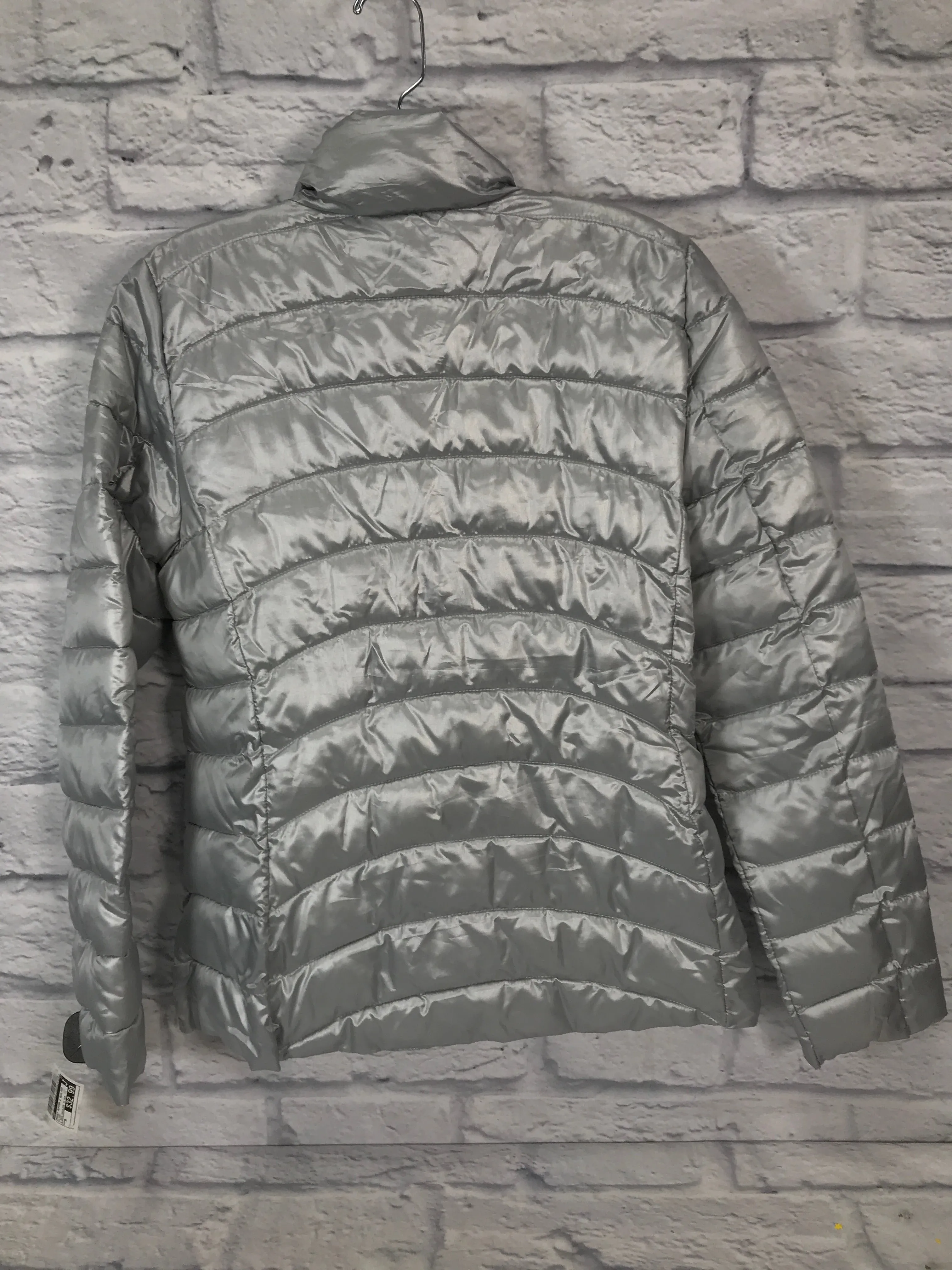 Jacket Puffer & Quilted By Gap In Silver, Size: M