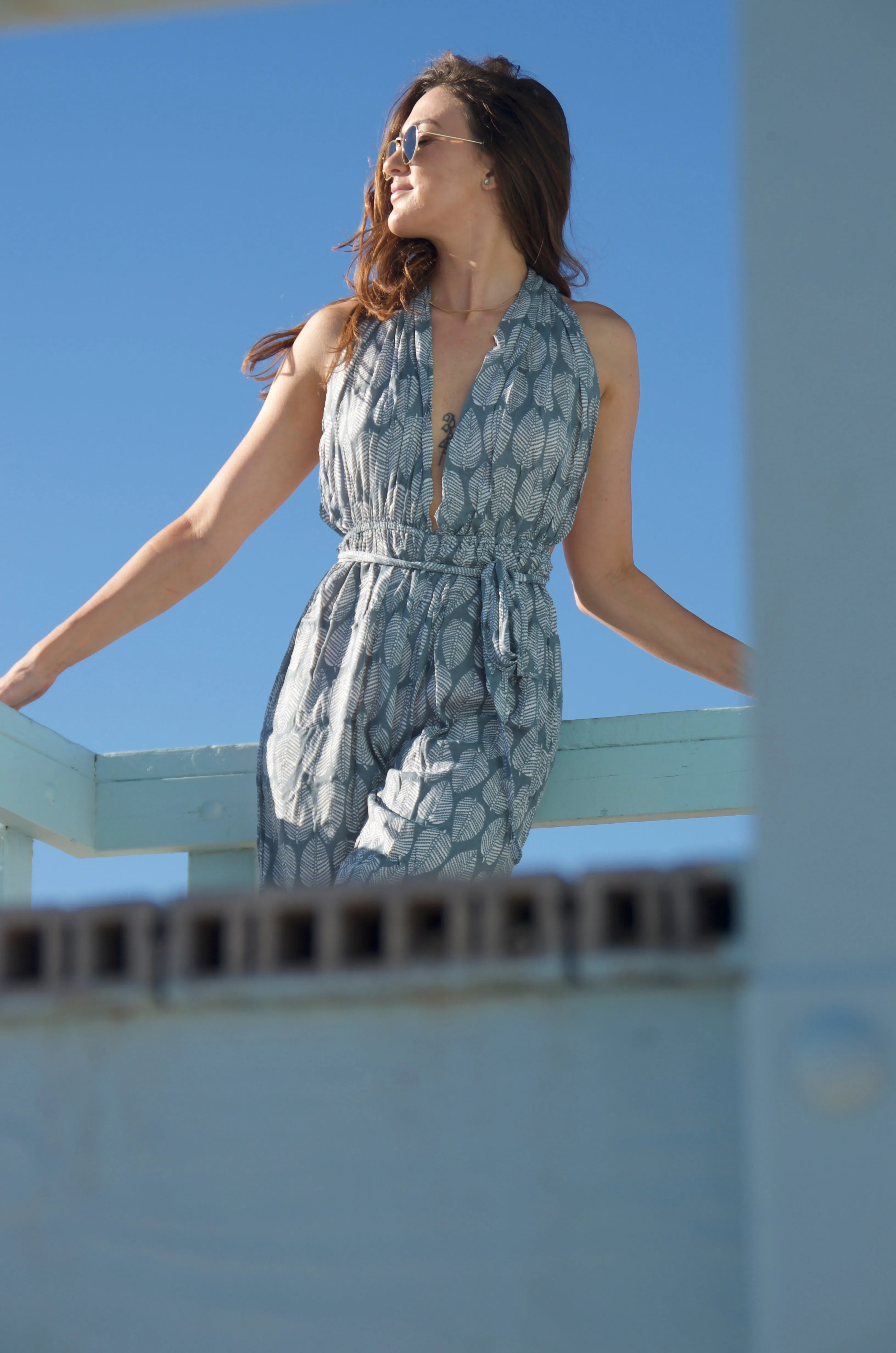 Jeannie Jumpsuit in Grey Leaf