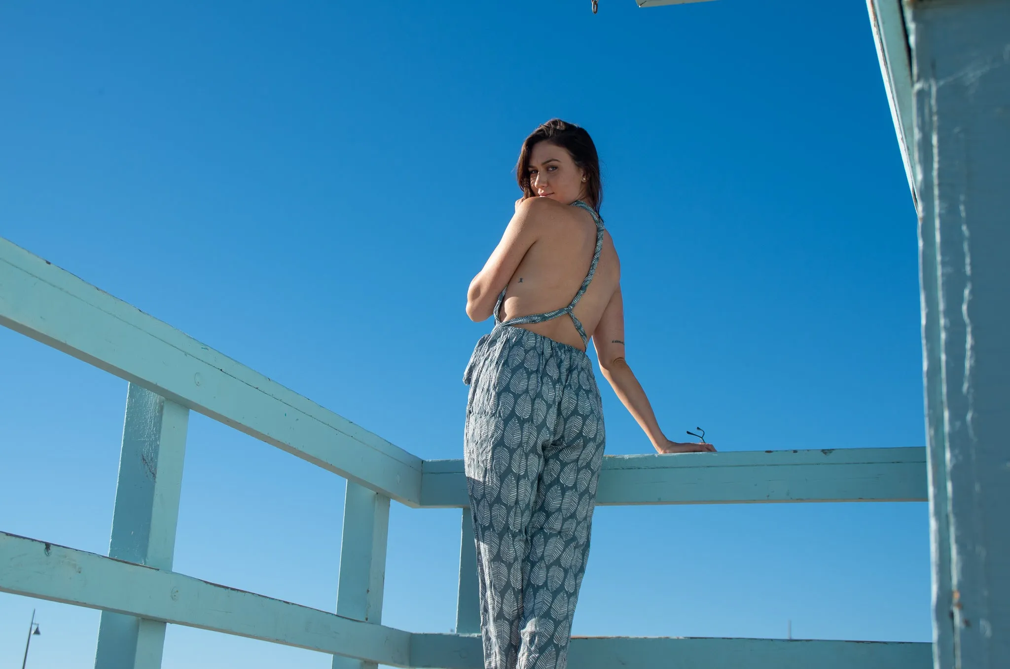 Jeannie Jumpsuit in Grey Leaf