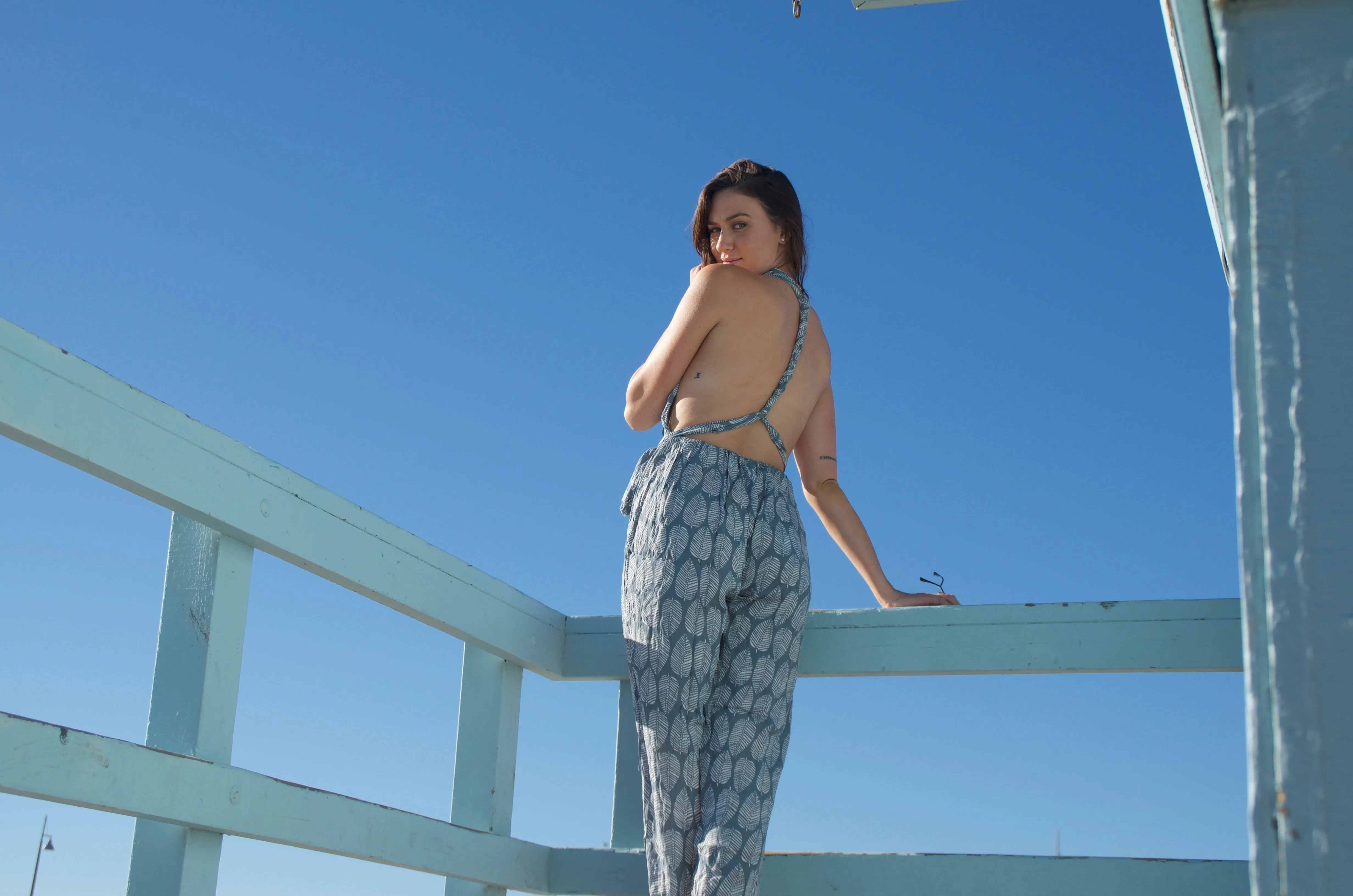 Jeannie Jumpsuit in Grey Leaf