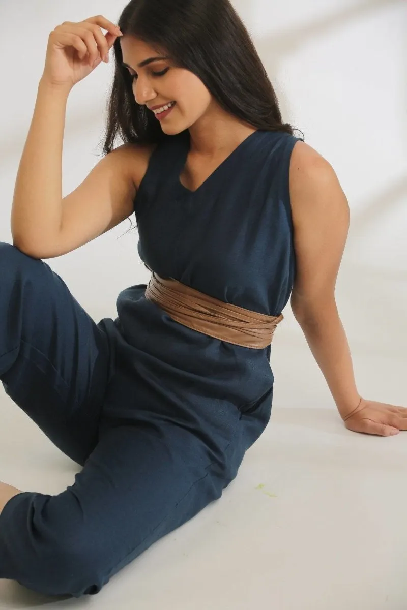 Jumpin Hemp Jumpsuit Navy Blue