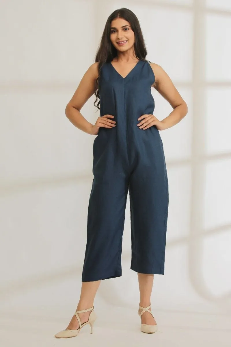 Jumpin Hemp Jumpsuit Navy Blue