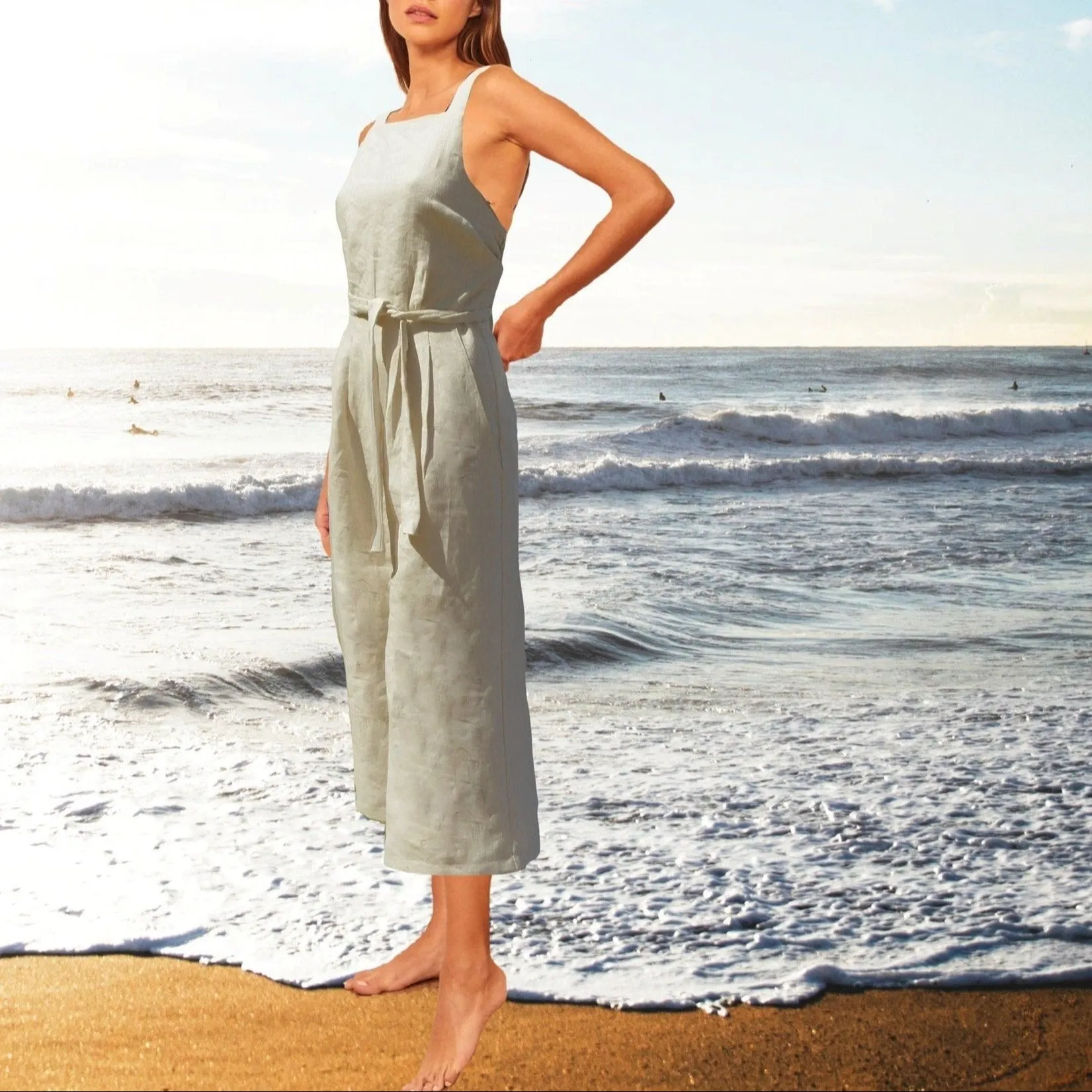 jumpsuit in linnen/ linen jumpsuit