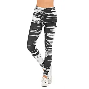 Kanora Middle Waisted Seamless Workout Leggings - Womens Mandala Printed Yoga Leggings, Tummy Control Running Pants(Black Vintage, One Size)