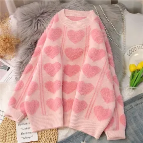 Kawaii Pullover Sweet Heart Sweater