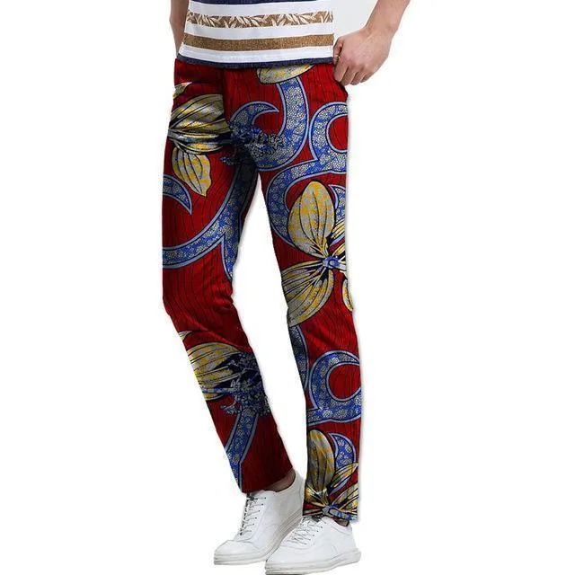 Kitenge Trousers Slim Fit Pants For Men
