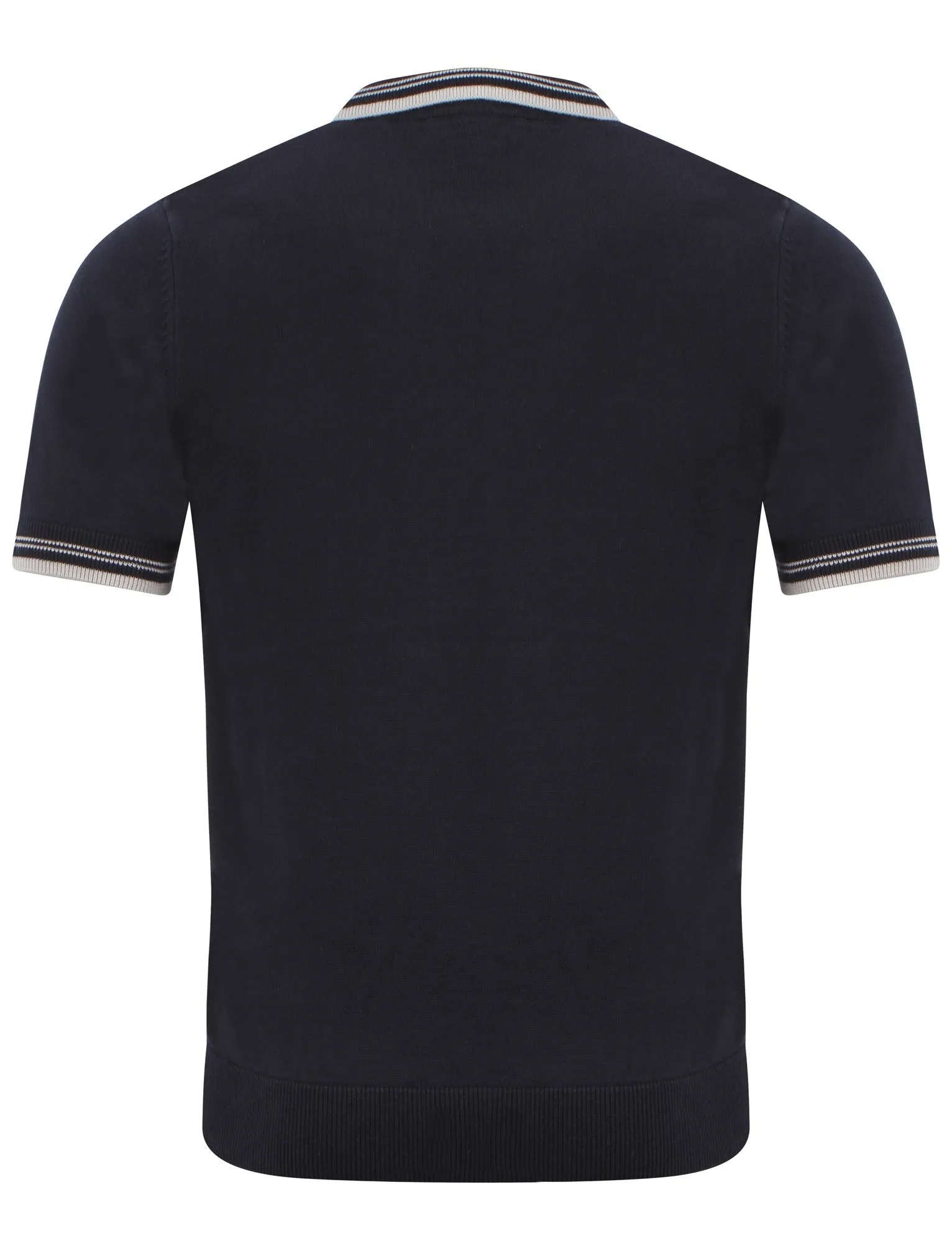 Le Shark Parker navy knitted polo shirt