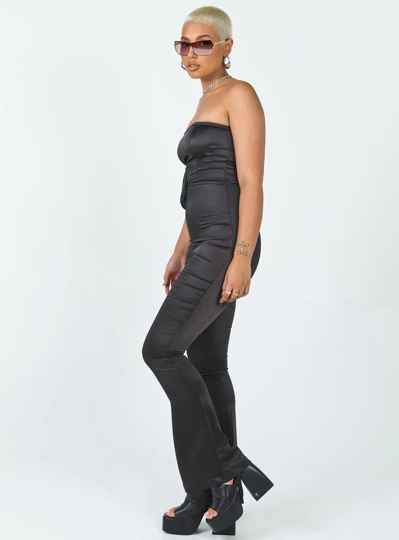 Leah Strapless Jumpsuit Black