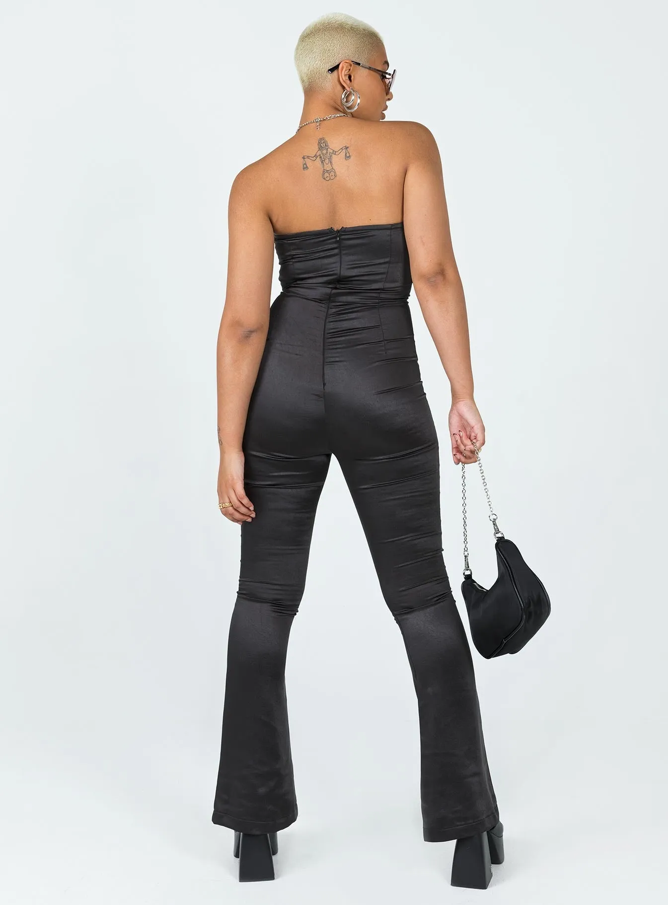 Leah Strapless Jumpsuit Black