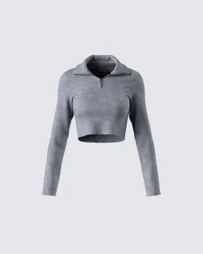 Leanne Grey Sweater Top