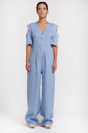 Light blue hemp jumpsuit