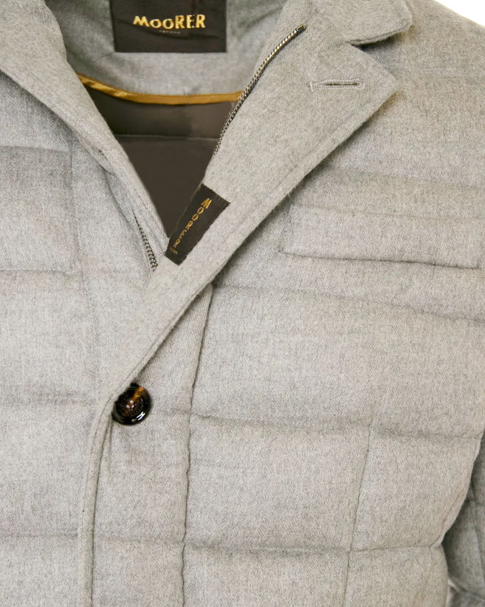 Light Grey Wool Puffer Jacket