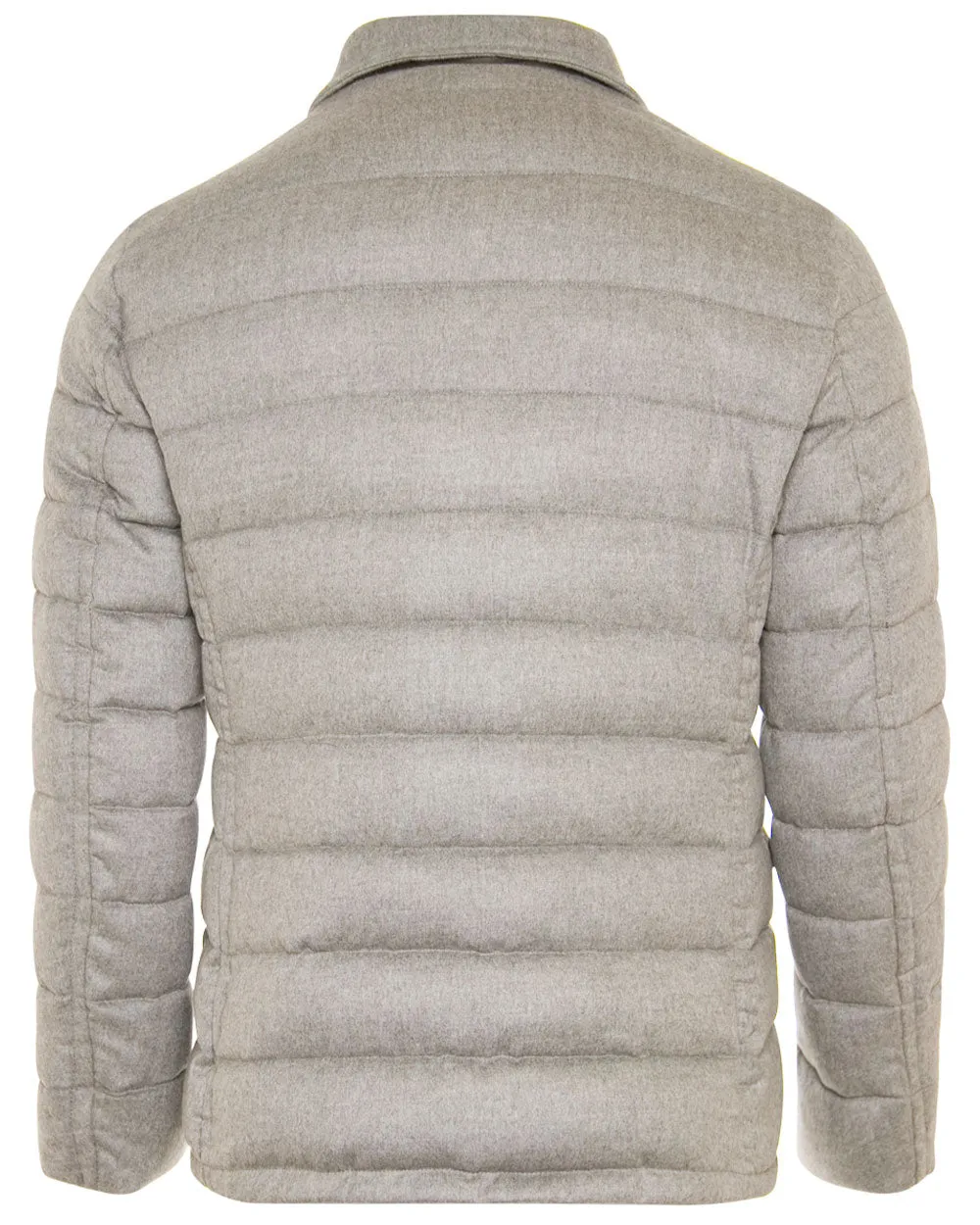 Light Grey Wool Puffer Jacket