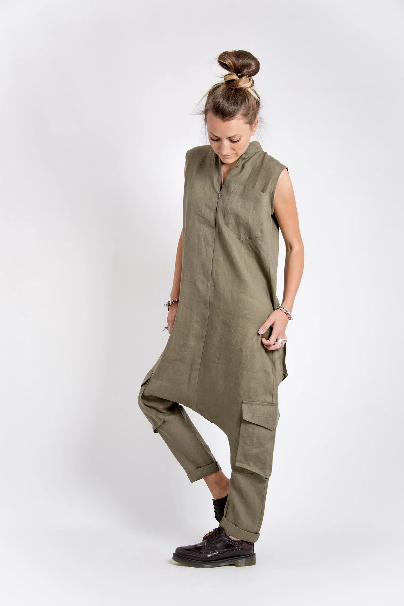 Linen Harem Jumpsuit