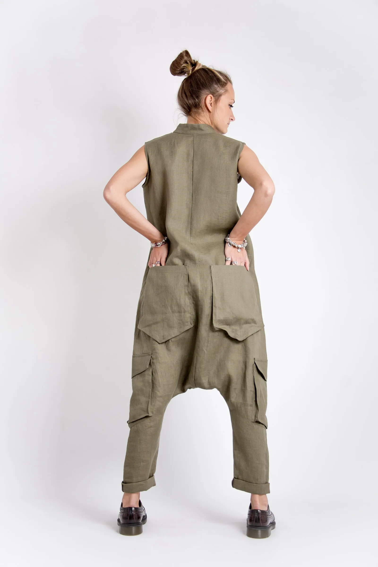Linen Harem Jumpsuit