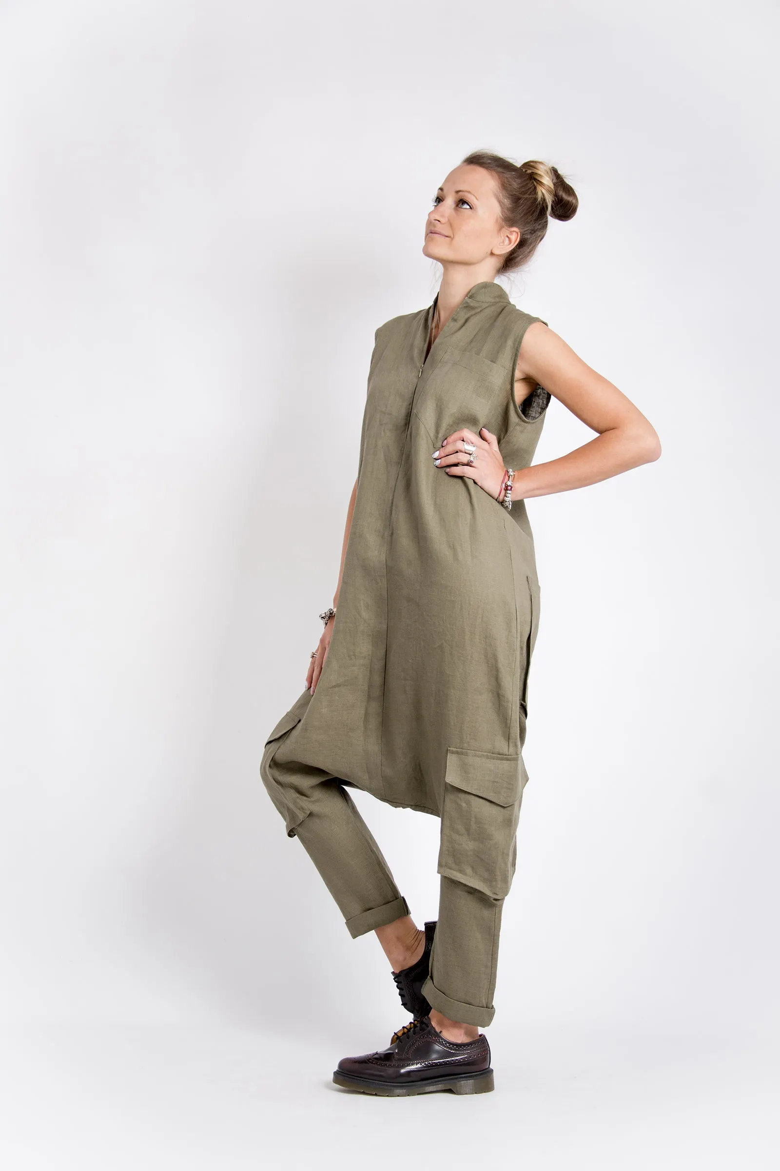 Linen Harem Jumpsuit