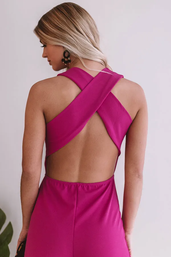 Live From The Red Carpet Jumpsuit In Fuchsia