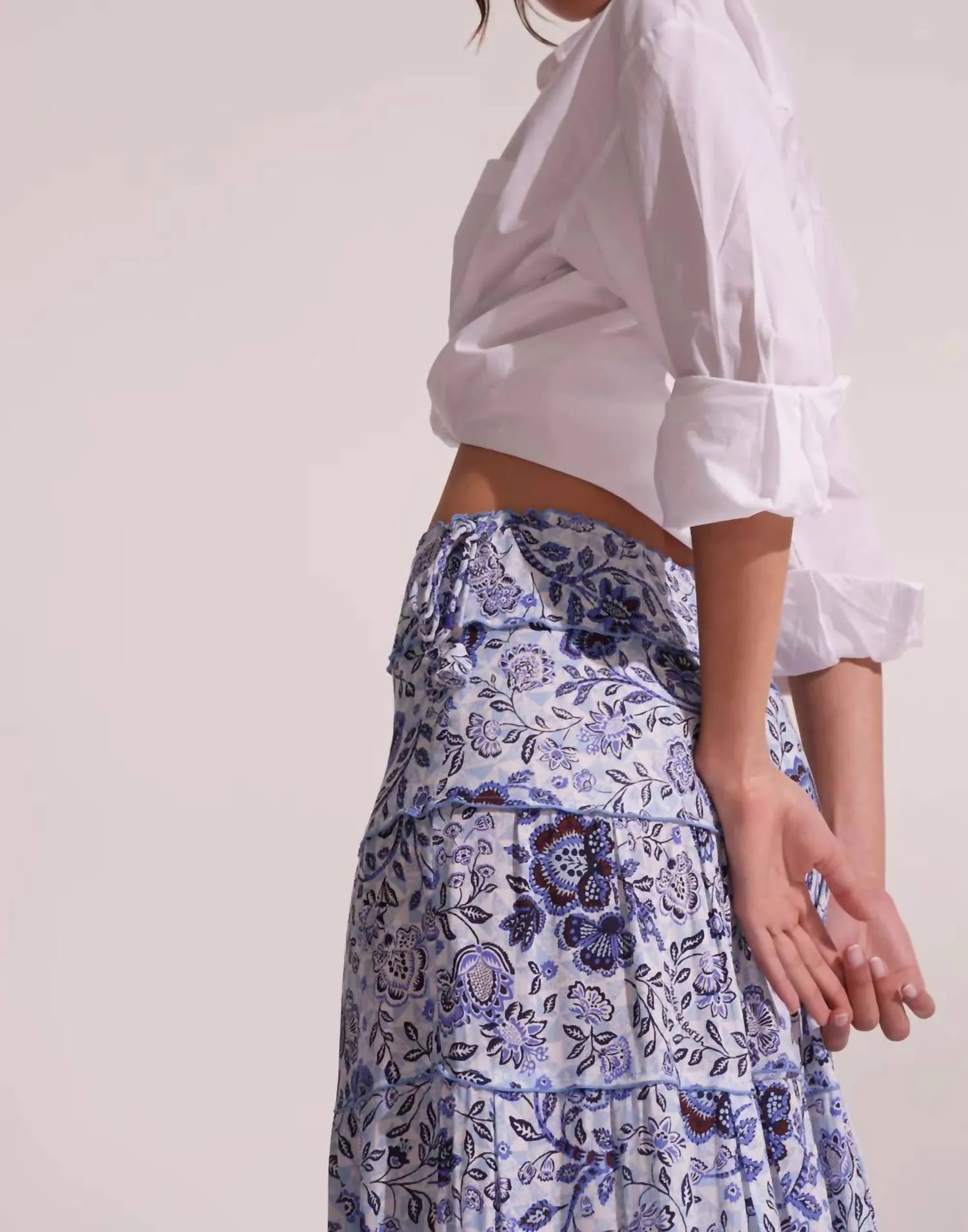 Long Skirt Camila in Blue Pensee