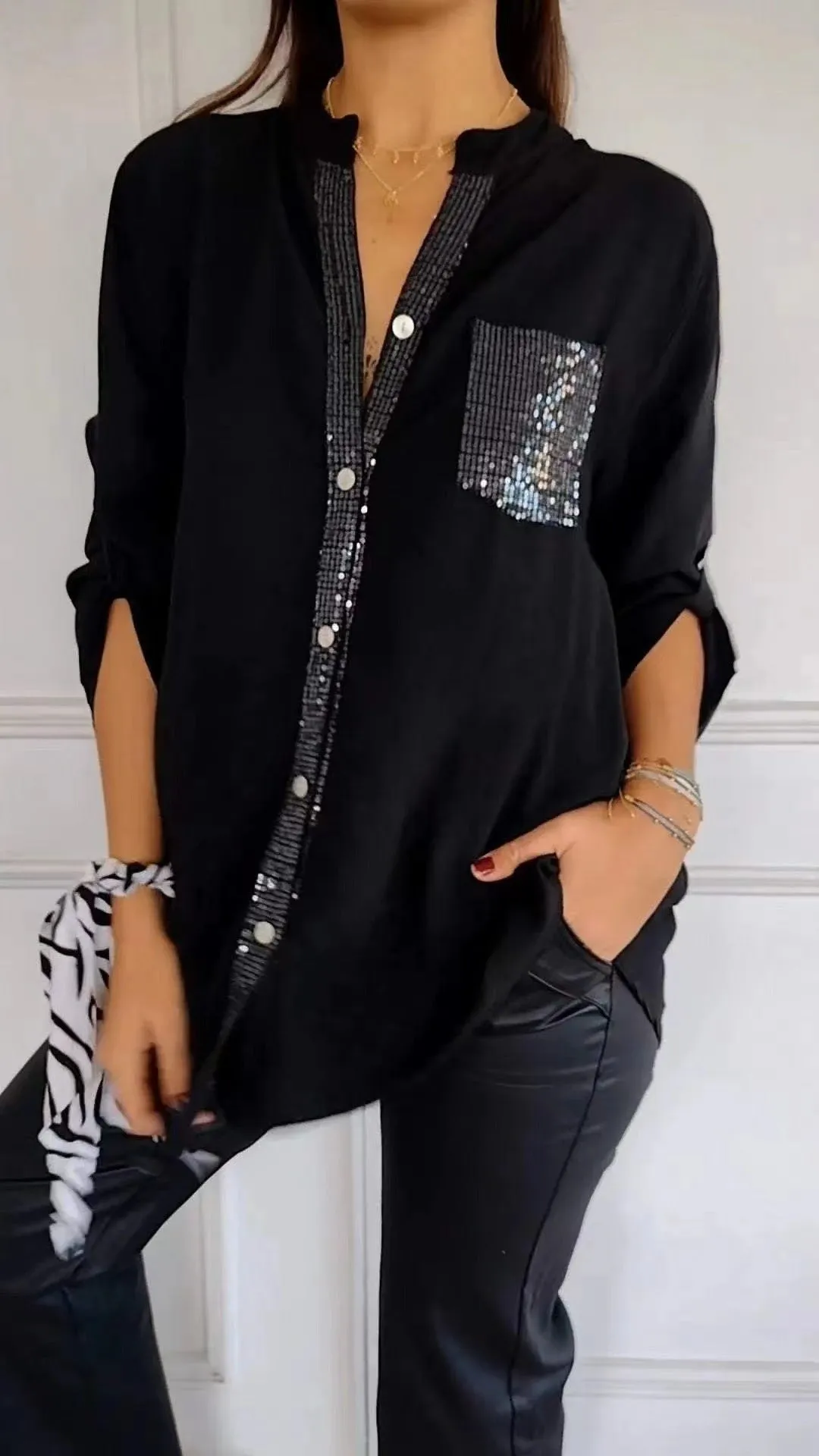 Long-sleeve Casual Shirt Commute Style Women's