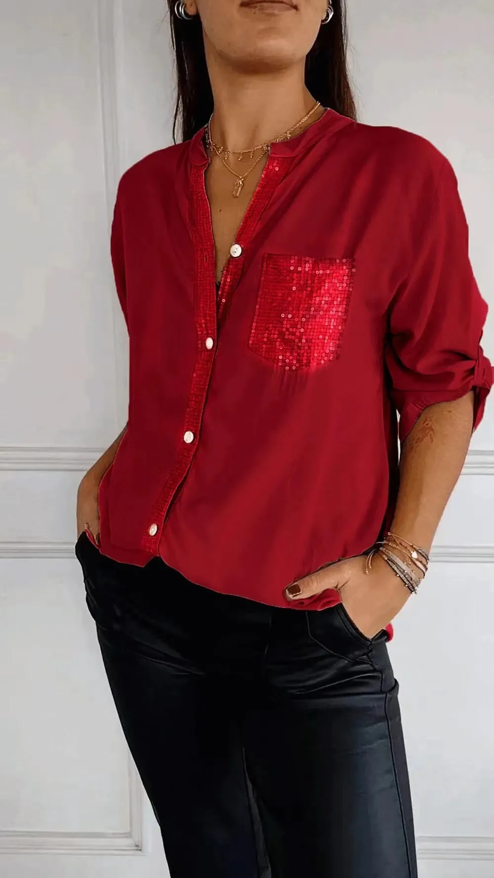 Long-sleeve Casual Shirt Commute Style Women's