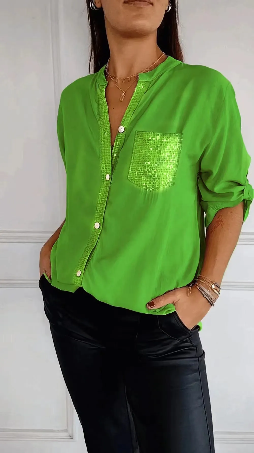 Long-sleeve Casual Shirt Commute Style Women's