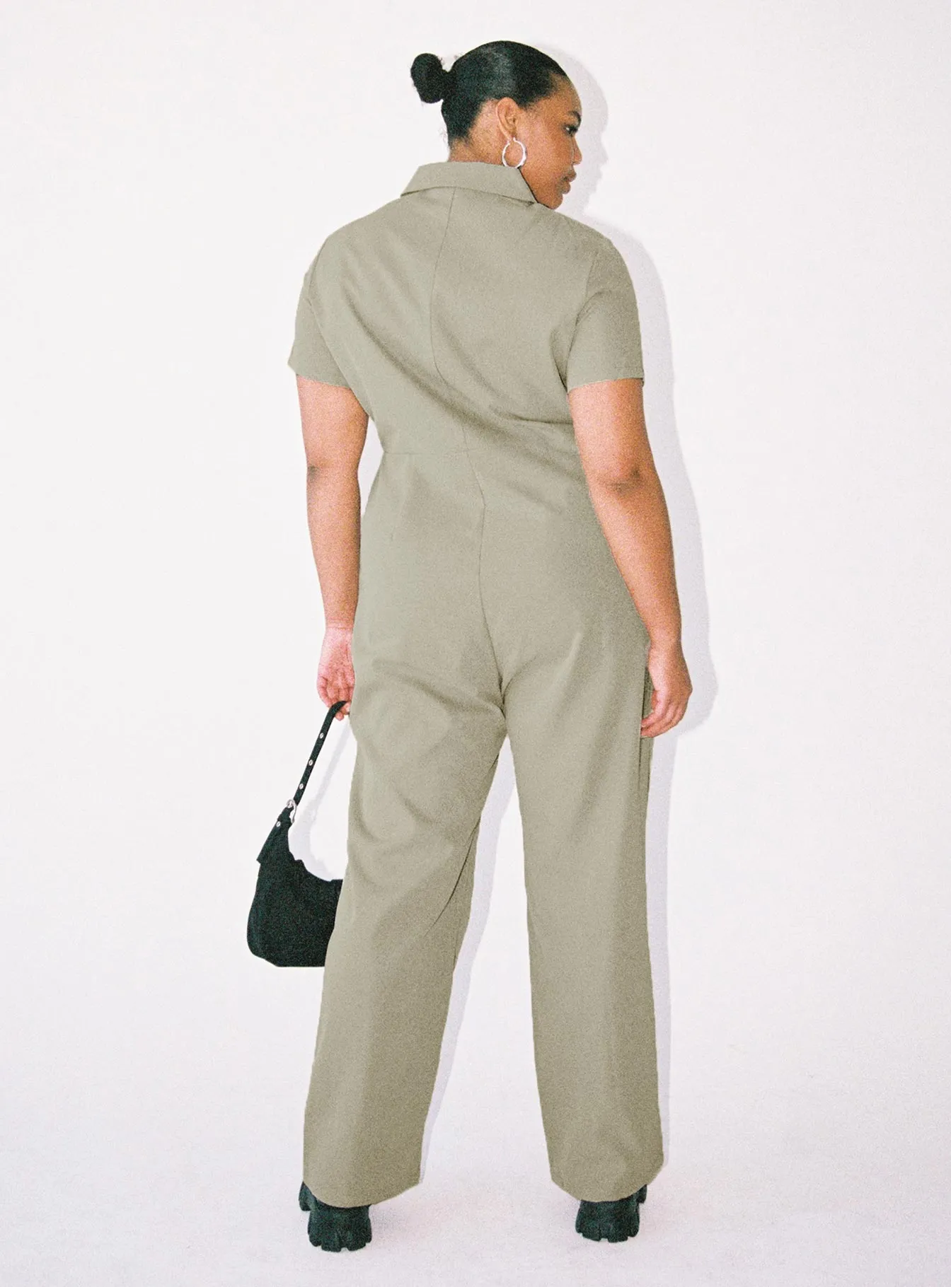 Loretta Jumpsuit Khaki Curve