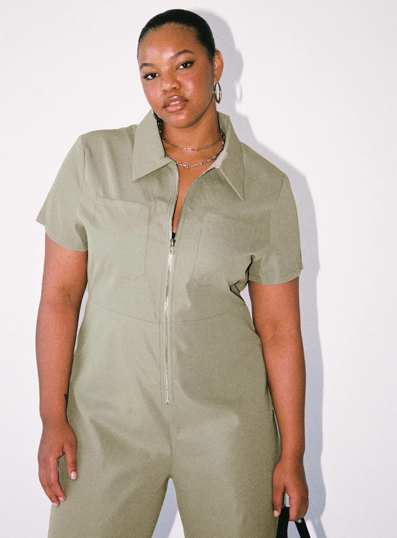 Loretta Jumpsuit Khaki Curve