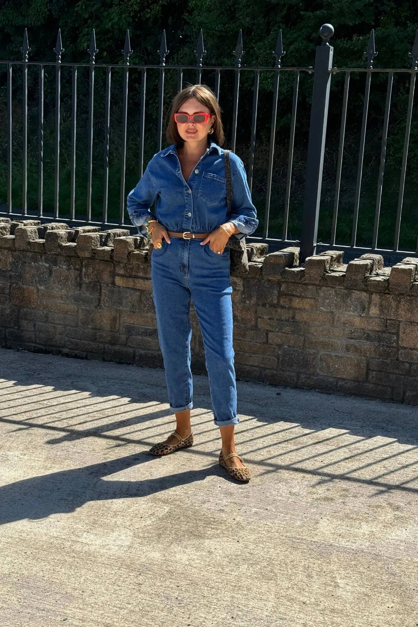 Lynne Denim Jumpsuit In Mid Wash