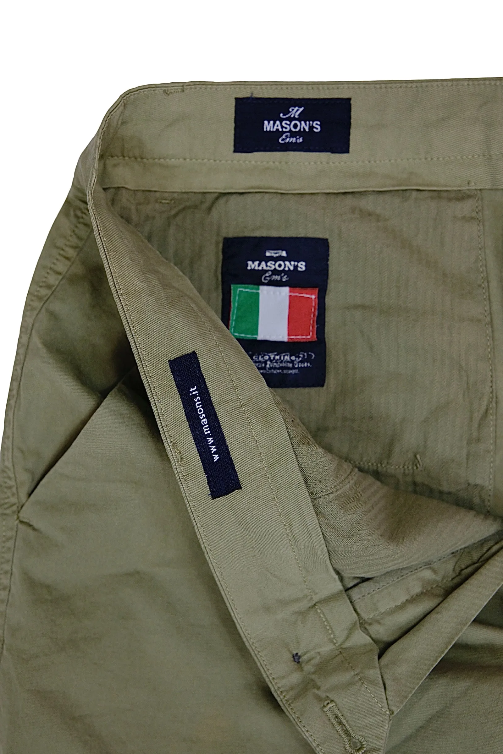 Mason's - Green Mid-Rise Cotton Trousers 48