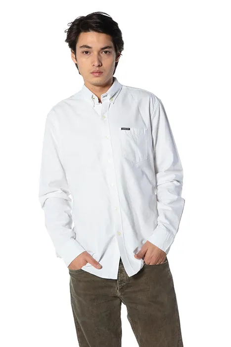 Members Only White Button Up Dress Shirt With Front Chest Pocket