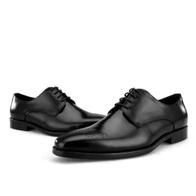 Men Lace Up Brogue Burnished Toe Dress Shoes