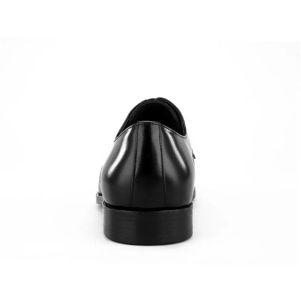 Men Lace Up Brogue Burnished Toe Dress Shoes