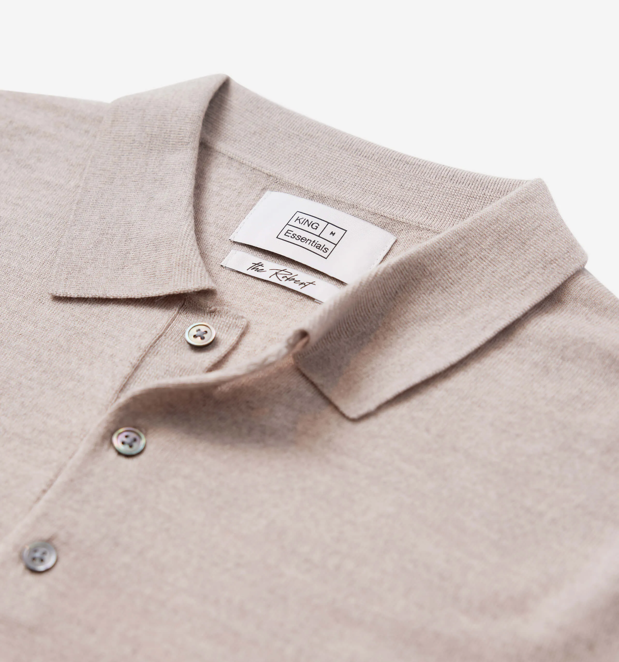 Merino Wool Polo Light Brown