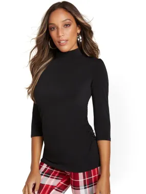 Mock-Neck Knit Top