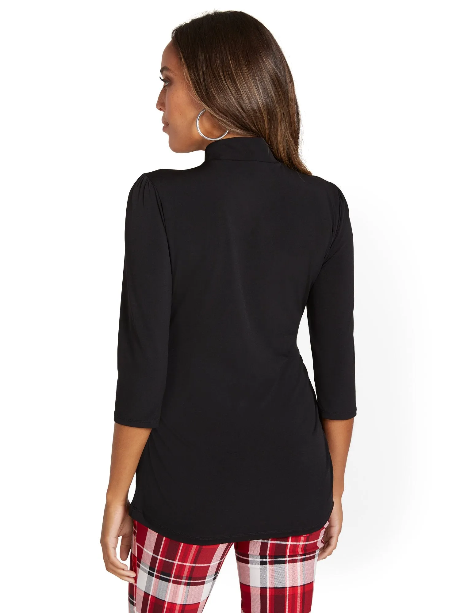 Mock-Neck Knit Top